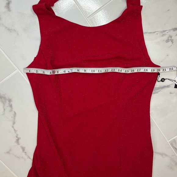 Adrianna Papell Boat Neck Sleeveless Cowl Back Stretch Metallic Jersey K… - Picture 8 of 14